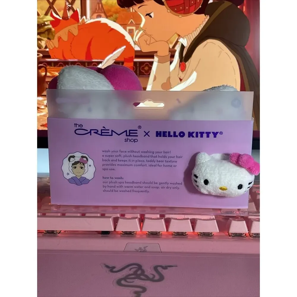 The Creme Shop x Hello Kitty Spa Headband Signature Perfect Pink Bow Plush
